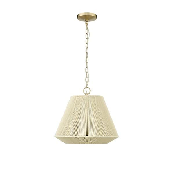 Millennium Lighting Sterling 3-Light 16.4 in. Modern Gold Pendant-Light Cotton Twine