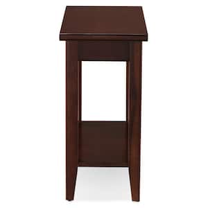 Laurent 12 in. W x 24 in. D Chocolate Cherry Narrow Rectangle Wood End Table with Shelf