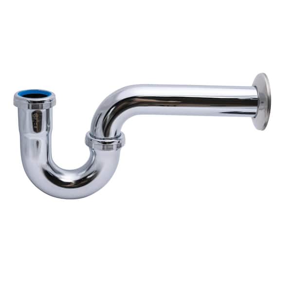 Dearborn Brass 1-1/2 in. x 1-1/2 in. Chrome Brass Solvent Cemented Trap P-trap with Cleanout