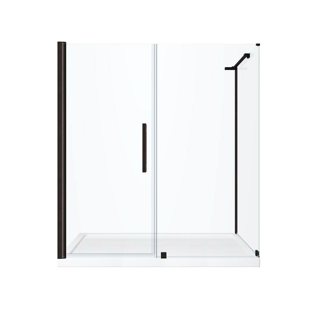 Pasadena 60" x 72" Frameless Shower Kit with Oil Rubbed Bronze Finish
