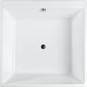 Bologna 47.04 in. Acrylic Flatbottom Non-Whirlpool Freestanding Bathtub in Glossy White