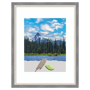 11 in. x 14 in. (Matted to 8 in. x 10 in.) Theo Grey Narrow Wood Picture Frame Opening Size