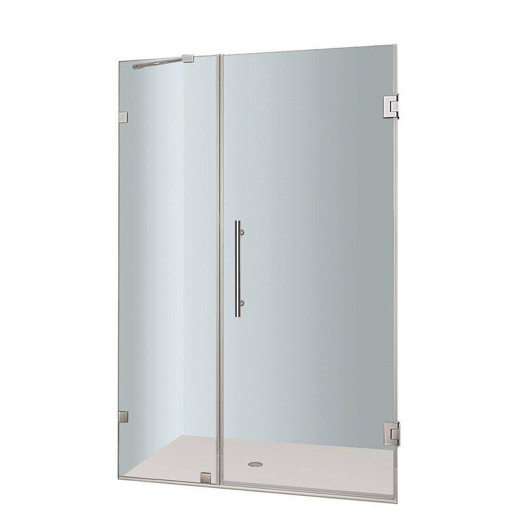 Nautis 42" x 72" Frameless Clear Glass Hinged Shower Door