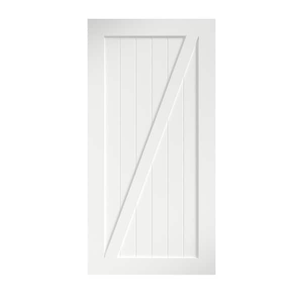 eightdoors 36 in. x 84 in. Z-Shape Solid Core White Primed Interior Barn Door Slab