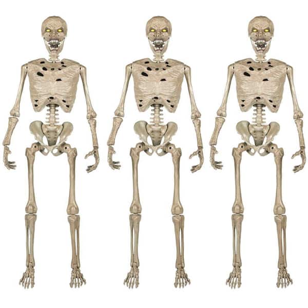 3-Pack 5 ft. Grave & Bones LED Ultraposeable Corpse