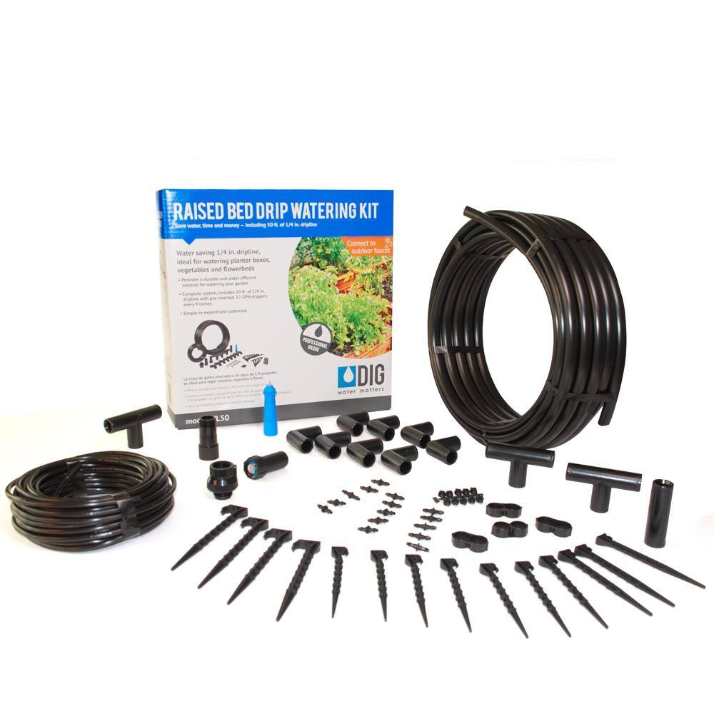 Deluxe Drip Irrigation Kit for Raised Bed Gardening 