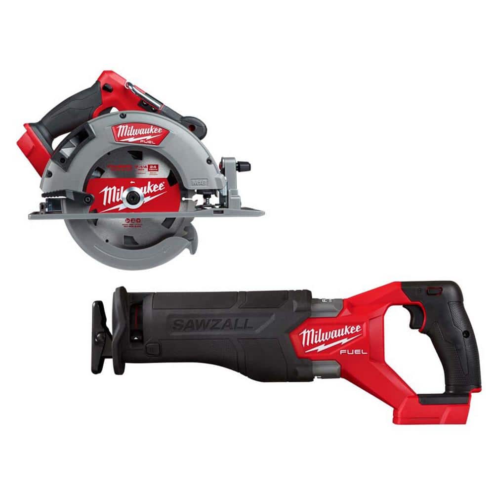 Milwaukee M18 FUEL 18V Lithium-Ion Brushless Cordless 7-1/4 in. Circular Saw   M18 FUEL SAWZALL Reciprocating Saw 2732-20-2821-20 The Home Depot
