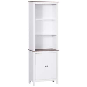 23.5 in. W x 11.75 in. D x 69 in. H White MDF Freestanding Linen Cabinet with 3 shelves