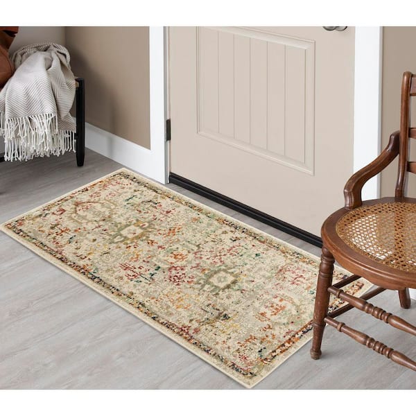 Medallion Multi Doormat 2 ft. x 4 ft. Spice Abstract Area Rug