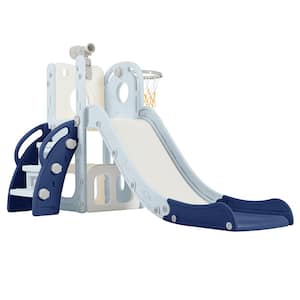 Blue HDPE Indoor and Outdoor Playset with Slide and Telescope