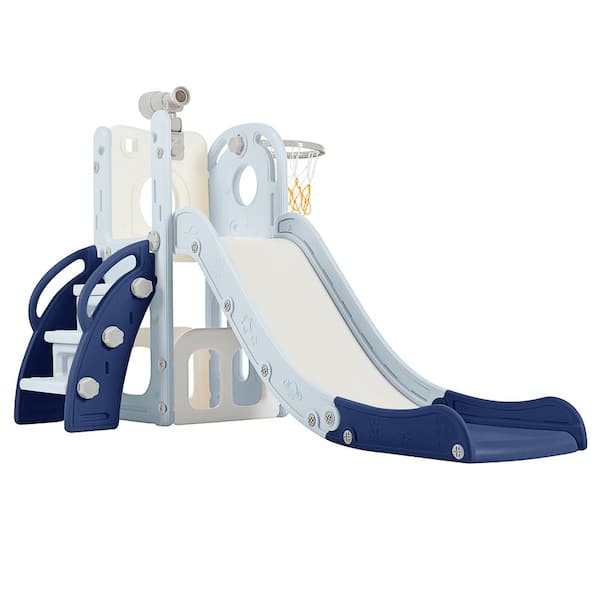 Unbranded Blue HDPE Indoor and Outdoor Playset with Slide and Telescope