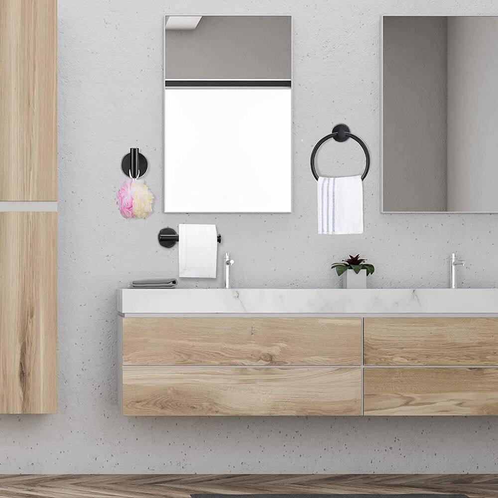 Matte Black Stainless Steel 3-Piece Bathroom Hardware Set