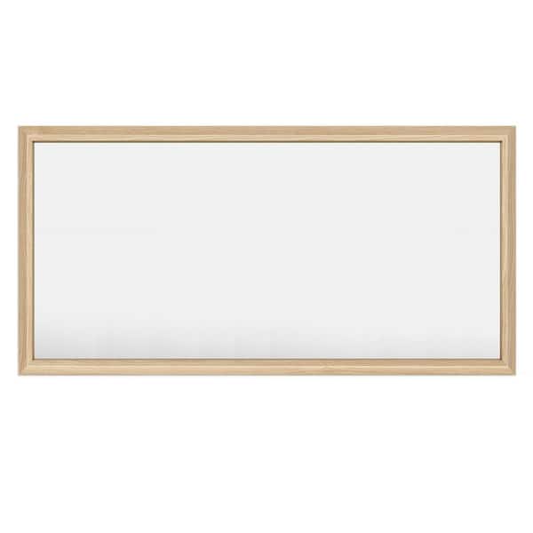 Apmir 60 in. W x 30 in. H Rectangular Aluminum Alloy Framed & Tempered Glass Wall Bathroom Vanity Mirror in Light Yellow Wood
