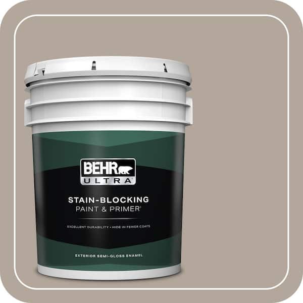 BEHR ULTRA 5 gal. #ECC-45-1 Deer Run Semi-Gloss Enamel Exterior Paint & Primer