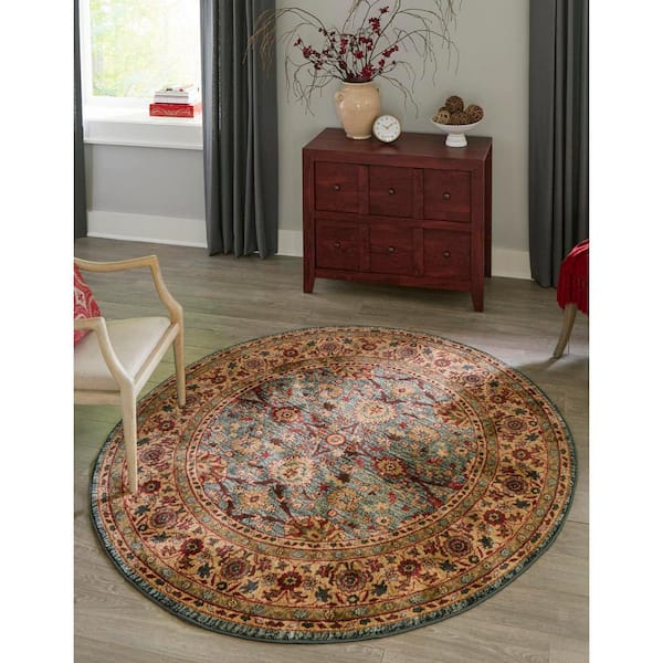Edinburgh Monroe Blue 6' 0 x 6' 0 Round Rug