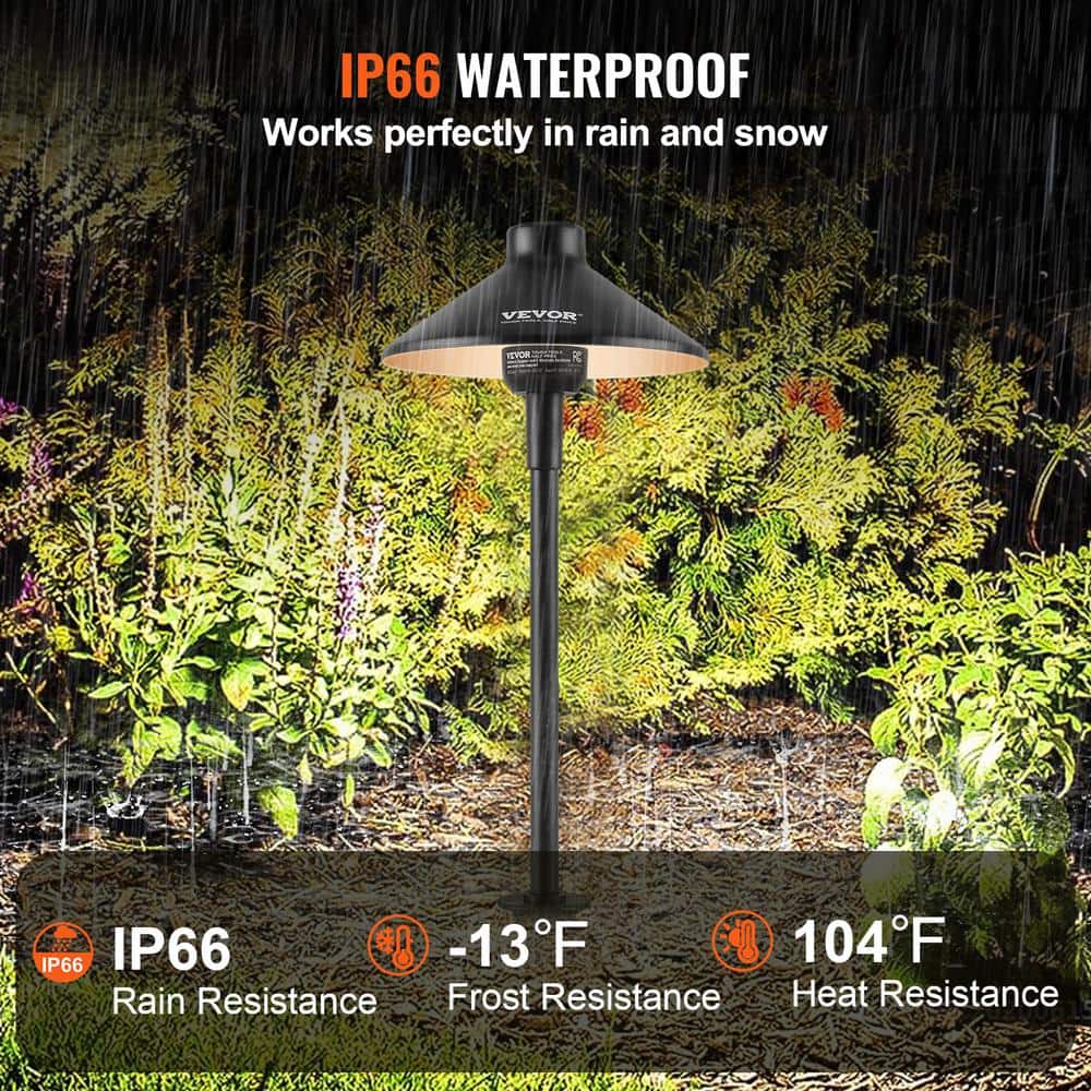 VEVOR 8-Pack Black Aluminum LED Pathway Lights with Quick Connectors