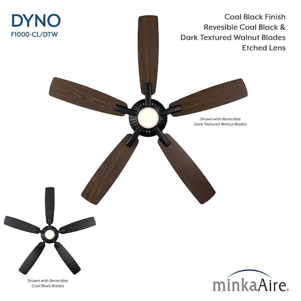 MINKA-AIRE Dyno 52 in. Integrated LED Indoor Coal Black and Dark