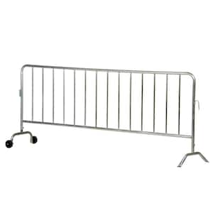 Light Weight Galvanized Steel Crowd Control Interlocking Barrier with 1 Curved Foot and 1 Wheeled Foot