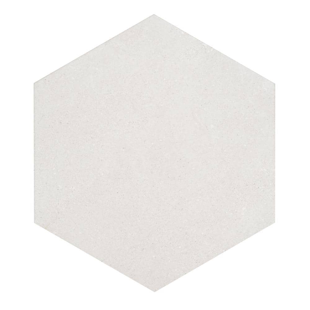Bower Hex White Matte Porcelain Hexagon Floor and Wall Tile