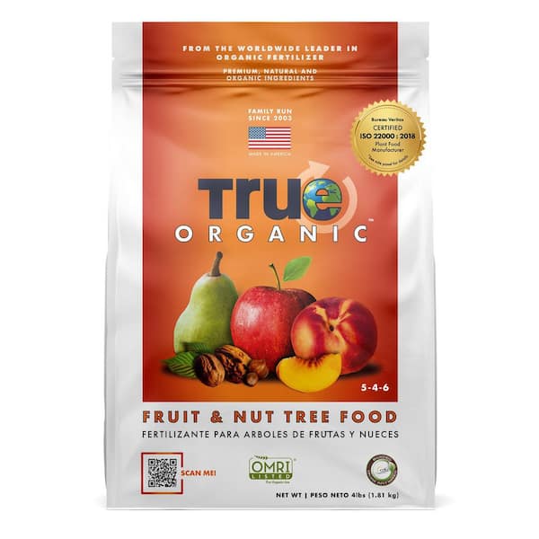 TRUE ORGANIC 4 lbs. Organic Fruit and Nut Tree Food Dry Fertilizer, OMRI Listed, 5-4-6