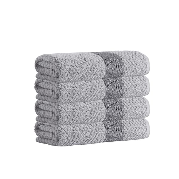 Unbranded Anton 4 pcs Silver Turkish Cotton Hand Towels