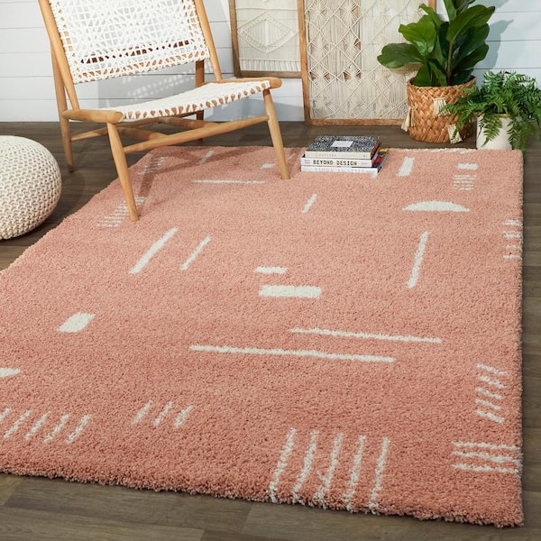 Rupa Pink 8 ft. x 10 ft. Modern Shag Area Rug