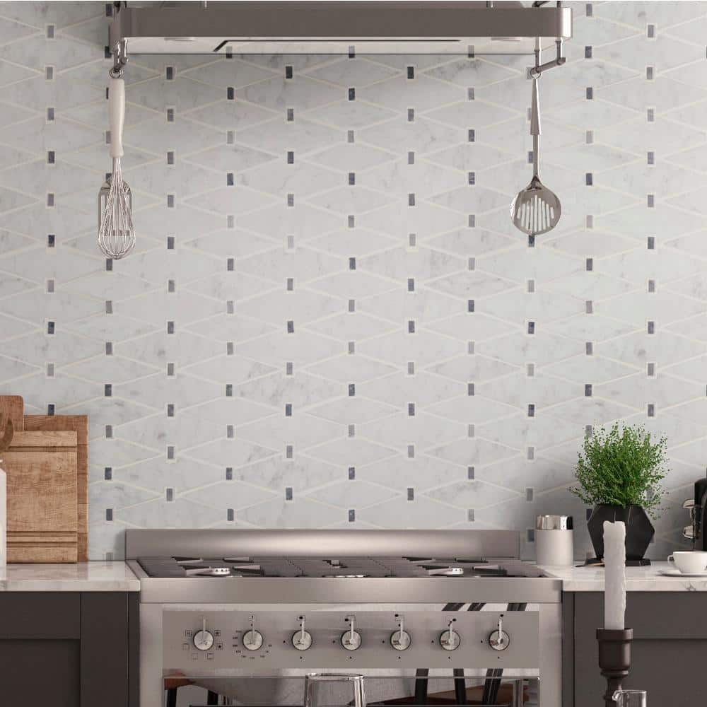 Azula Floret 12x12 Marble Mosaic Tile for Bathroom and Kitchen