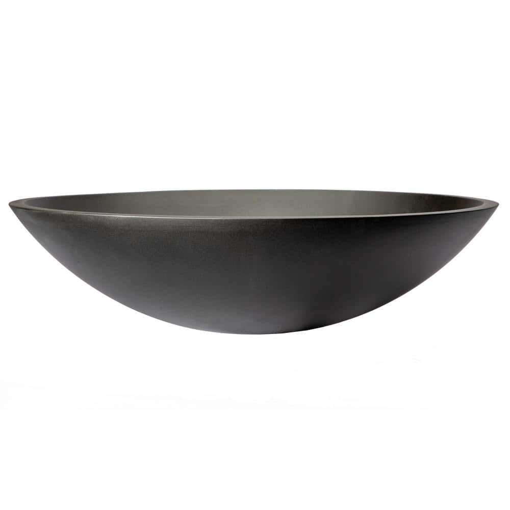 Matte Black Oval Tempered Glass Above-Counter Sink
