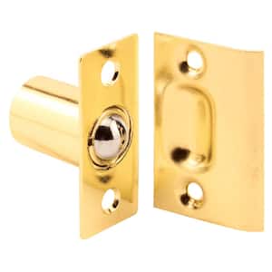 27/32 in. Brass-Plated Housing and Plates, Steel Ball Catch and Inner Spring for use with Hinged Doors