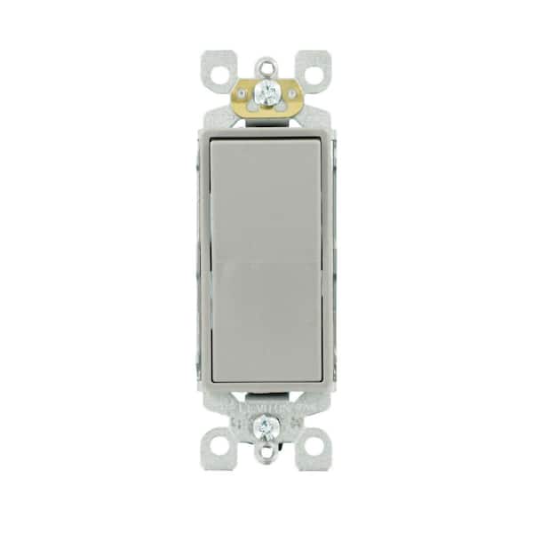 Leviton Decora 15 Amp Single-Pole AC Quiet Switch, Gray