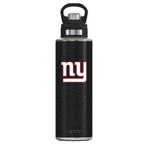 NFL NYC GIANTS LOGO BK 40OZ Wide Mouth Water Bottle Powder Coated Stainless Steel Standard Lid