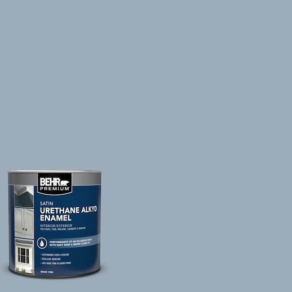 1 qt. #570F-4 Blue Willow Satin Enamel Urethane Alkyd Interior/Exterior Paint