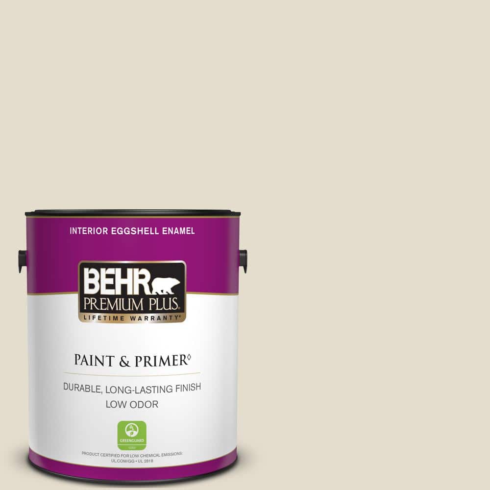 BEHR PREMIUM PLUS 1 gal. MQ340 Varnished Ivory Eggshell Enamel Low