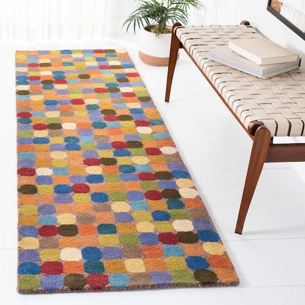 Soho 3 ft. x 10 ft. Multi Polka Dot Runner Rug