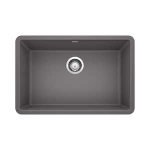PRECIS Undermount Granite Composite 27 in. Single Bowl Kitchen Sink in Cinder