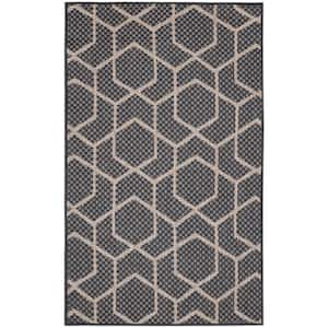 Horizon Indoor/Outdoor Charcoal 3 ft. x 5 ft. All-over design Contemporary Area Rug