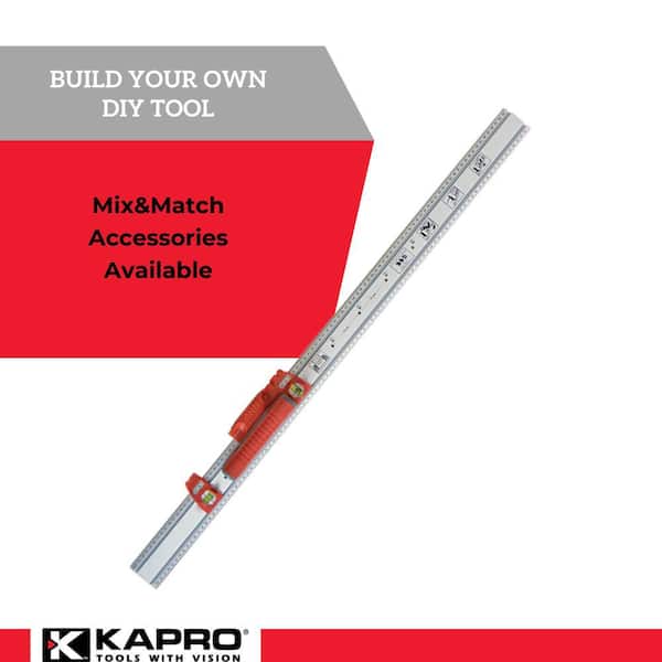 36 in. Set and Match Ruler with Sliding Vials Knife Guide Handle and with English Graduations 1/8