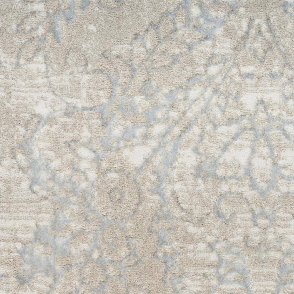 Iliana Beige Grey Synthetic Damask 9' x 12' Area Rug