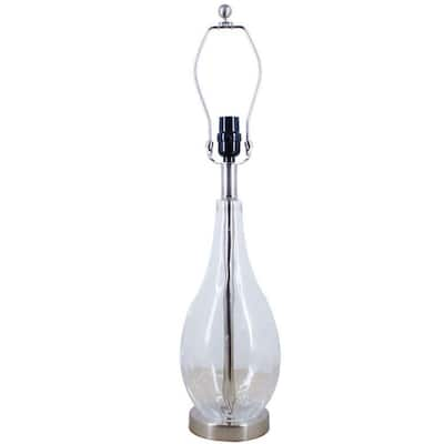 Mix and Match 26 in. Brushed Nickel and Clear Teardrop Table Lamp - Title 20