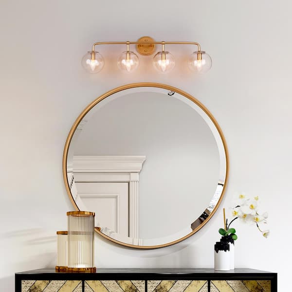 Uolfin Mid-Century Modern Globe Bathroom Vanity Light 4-Light