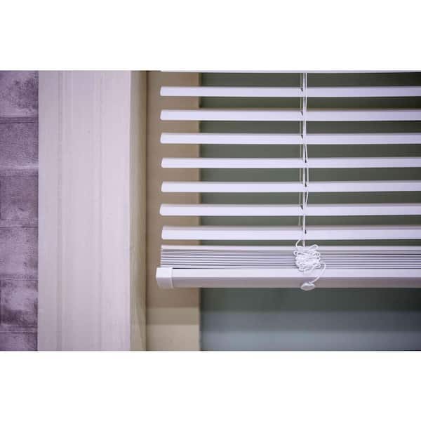 White Cordless 1 In Vinyl Mini Blind 42 In W X 72 In L 201706023 The Home Depot