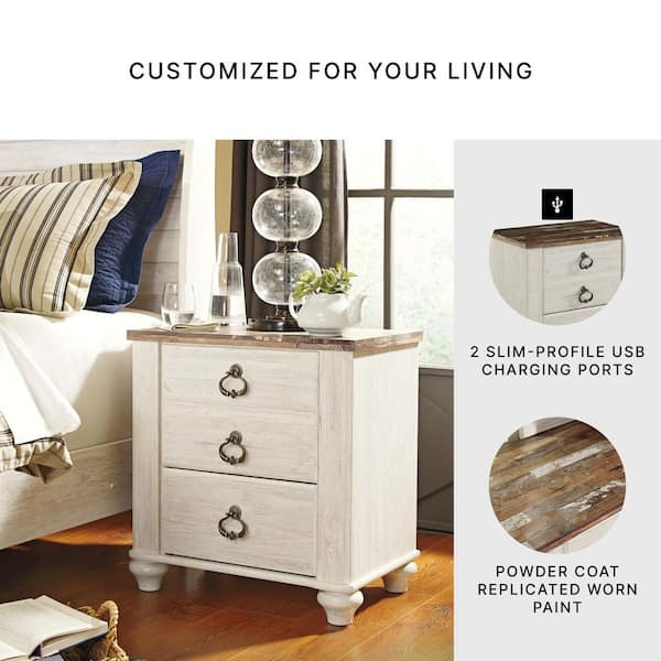 25cm 新品　ウェッジウッド　ボウル　ナイト＆デイ ボウル 箱　ebay通報済 JAYDEN CREATION Juiien White 2-Drawer Solid Wood Nightstand with
