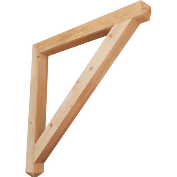 Ekena Millwork 3.5 in. x 44 in. x 44 in. Western Red Cedar Traditional Craftsman Smooth Bracket