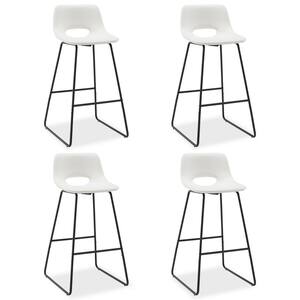 39.37 in. White Low back Metal Frame Faux Leather Counter Height Bar Stools (Set of 4)