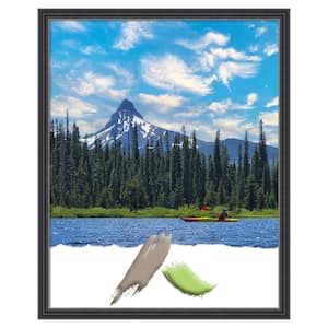 Stylish Black Narrow Wood Picture Frame Opening Size 16 x 20 in.