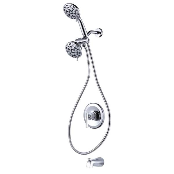 AVITAS 7-Spray Single Handle 1.8 GPM Tub and Shower Faucet with Pressure Balance Valve in Polished Chrome