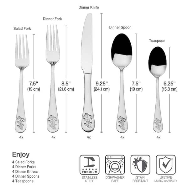 Towle Sea Turtle 20-Piece Flatware Set Stainless Steel