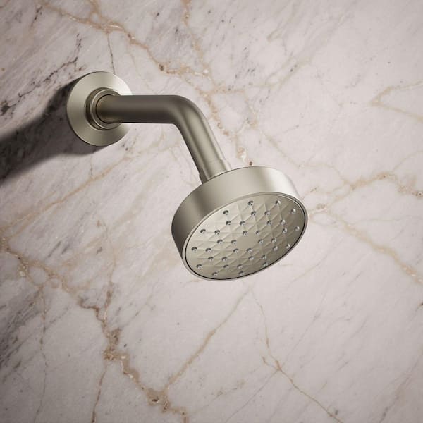 Awaken G90 1-Spray Patterns with 2.5 GPM 3.5 in. Wall Mount Fixed Showerhead in Vibrant Brushed Nickel