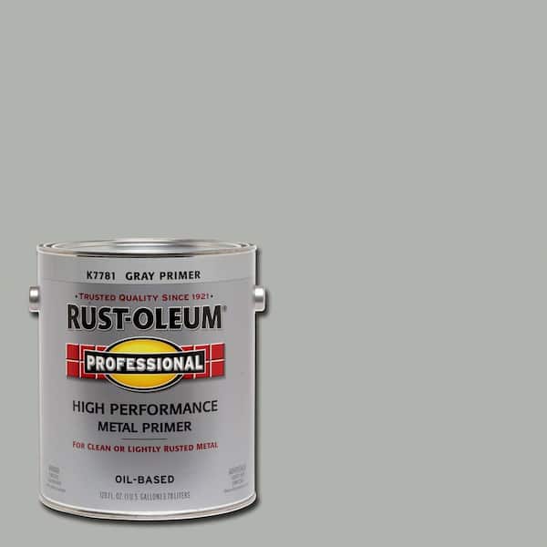 Rust-Oleum Professional 1 gal. High Performance Flat Gray Oil-Based Interior/Exterior Metal Primer (2-Pack)