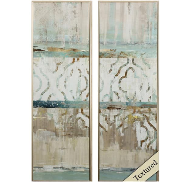 HomeRoots Victoria "Distressed Aqua Moroccan" by Unknown Wooden Wall Art